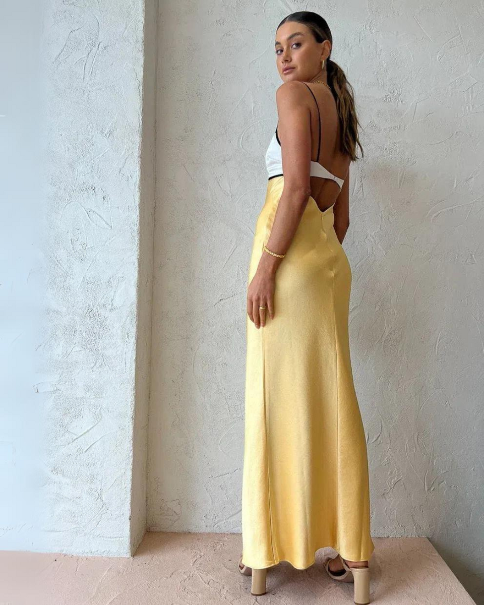 Bec & Bridge Nadia Bustier Maxi Dress in Multi Yellow – WMIYHire