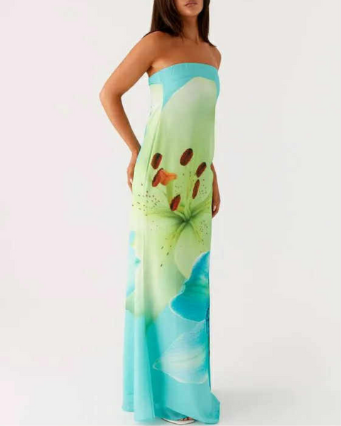 Peppermayo Darcy Maxi Dress Turquoise Floral