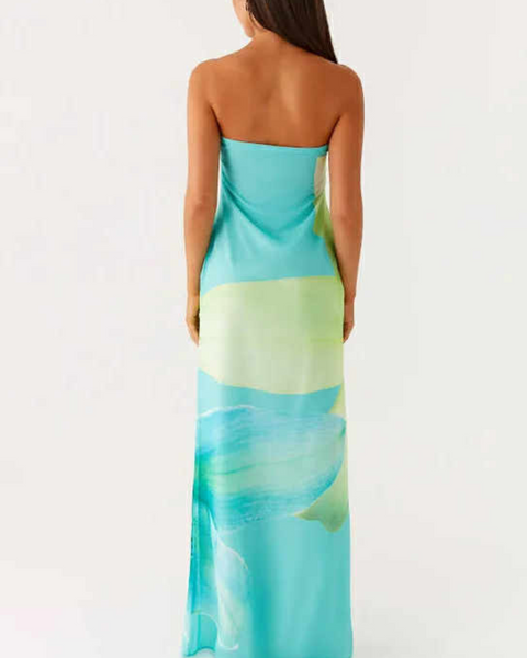 Peppermayo Darcy Maxi Dress Turquoise Floral