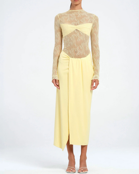 Benni Colton Midi Dress Butter Yellow