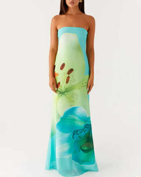 Peppermayo Darcy Maxi Dress Turquoise Floral