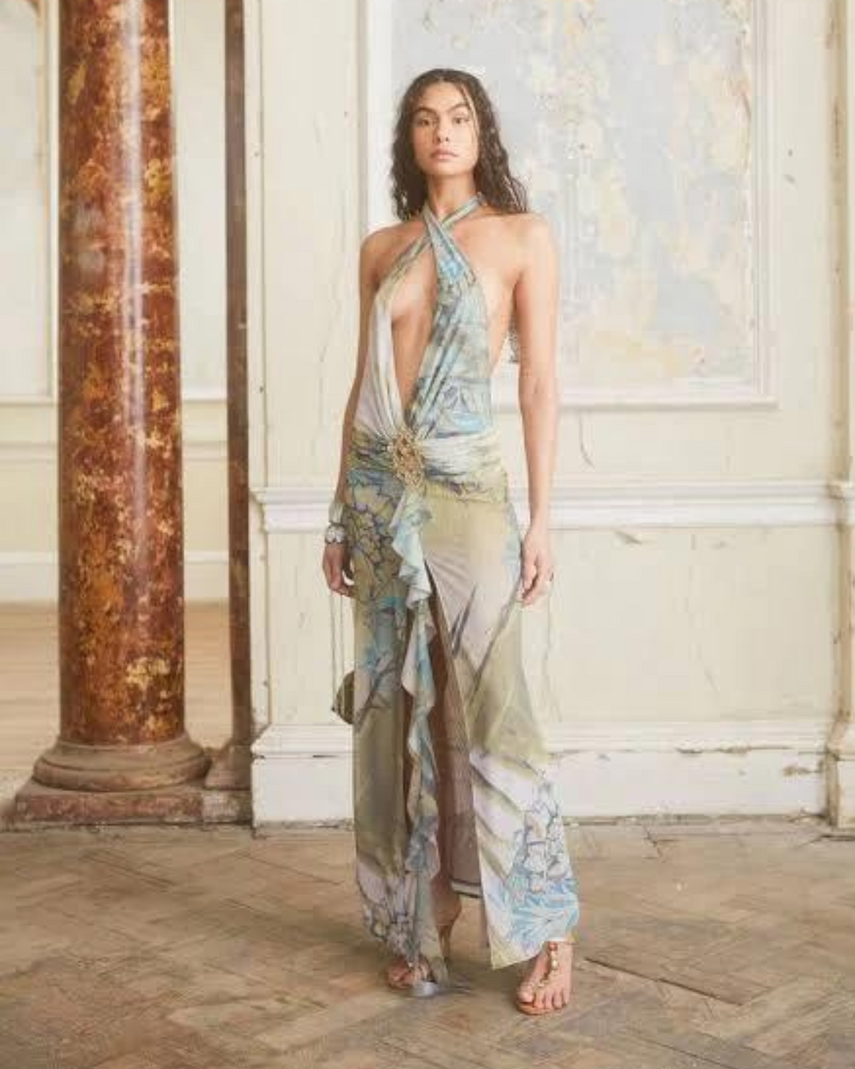 Jaded London Cindy Plunge Maxi Dress In Green – WMIYHire