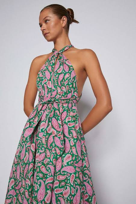 PAISLEY HALTER NECK DRESS