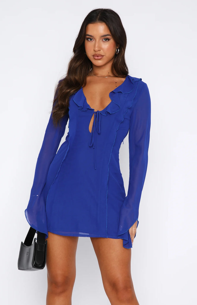 White Fox Boutique Falling to Pieces Dress in Azure – WMIYHire