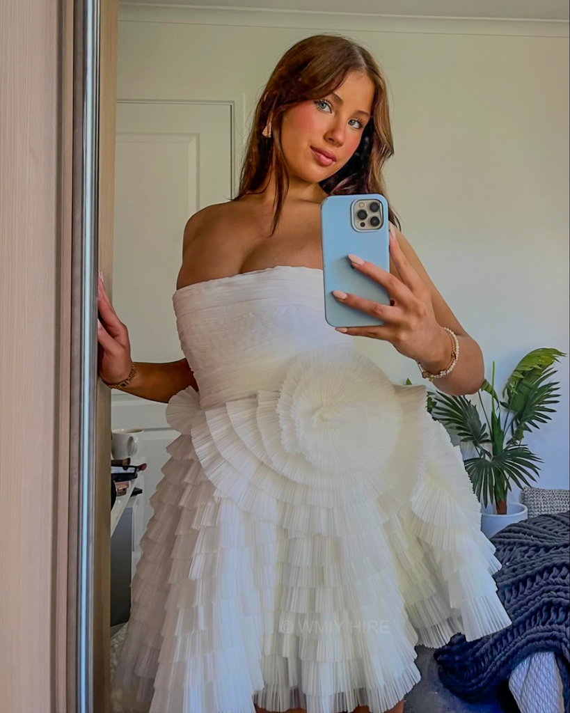 Aje Expressive Pleated Mini Dress WMIYHire Aje Expressive Pleated Mini Dress WMIYHire