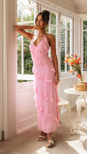 Mura Dejavu Maxi Dress in Pink