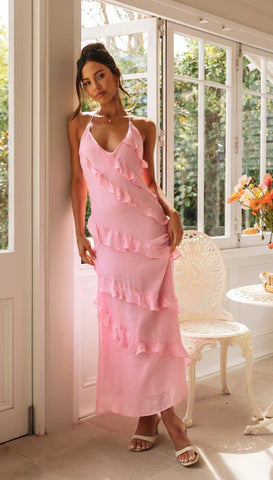 Mura Dejavu Maxi Dress in Pink
