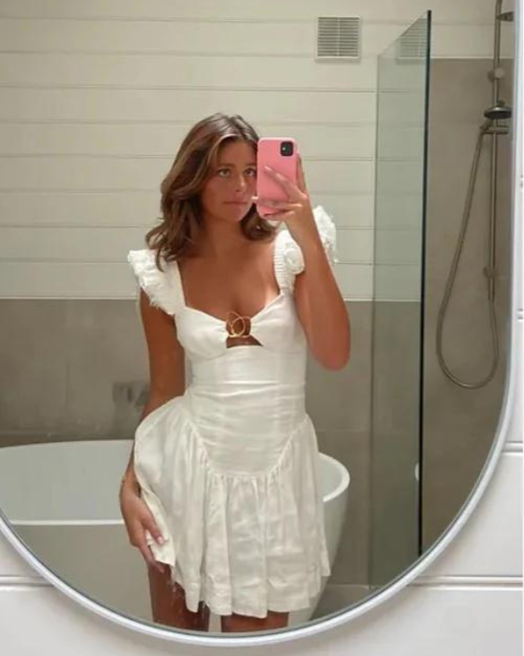 Aje Simone Dress White WMIYHire Aje Simone Dress White WMIYHire