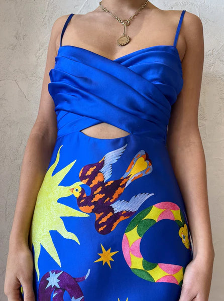 Alemais Guardian Midi Dress in Azure Multi