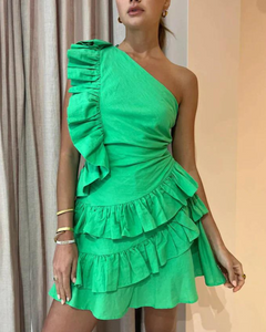 By Nicola Adrift Frill Mini Dress in Green Hire, By Nicola Dress Rental, Dress Hire Adelaide, Dress Hire Australia, Dress Rental Adelaide, Dress Rental Australia, Formal Gown Hire, Dress Hire Melbourne, Dress Hire Sydney, Wedding Guest Hire, Designer Hire, Cocktail Dress, Formal Hire, Party Dress Hire, Winter Dress Hire, Wedding Guest Hire, Wine Tour, Birthday, Christmas party, Hens, Baby Shower, Wedding.