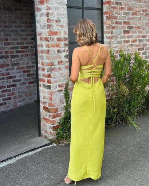 Dress Hire Adelaide, Dress Hire Australia, Dress Rental Adelaide, Dress Rental Australia, Formal Gown Hire, Ruffle Dress Hire, Manning Cartell Hire, Green Dress Hire, Manning Cartell Time to Shine Slip Dress in Lime