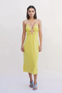 BUY: Suboo Asha Splice Slip Dress in Lemon