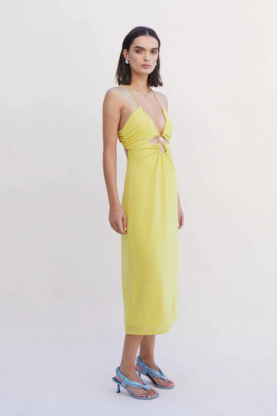 BUY: Suboo Asha Splice Slip Dress in Lemon