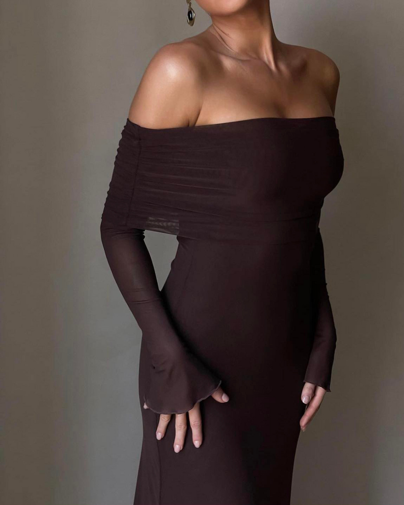Meshki Josie Dress Brown WMIYHire Meshki Josie Dress Brown WMIYHire