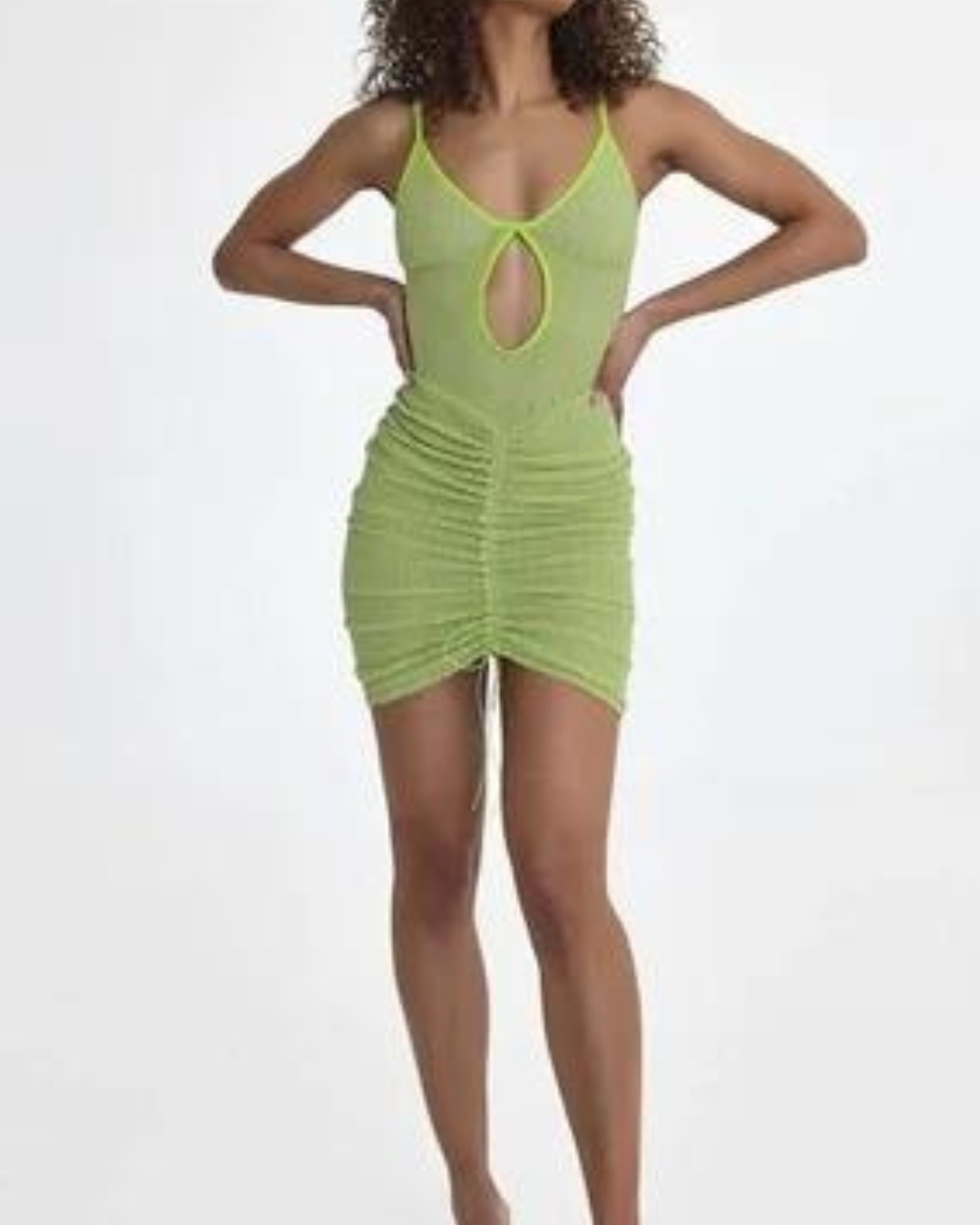 Natalie Rolt Ivy Mini Dress in Chartreuse WMIYHire Natalie Rolt Ivy Mini Dress in Chartreuse WMIYHire