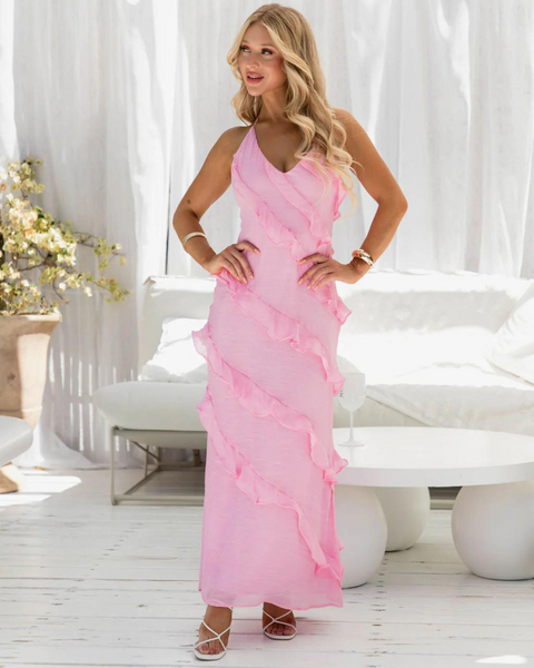 Mura Dejavu Maxi Dress in Pink