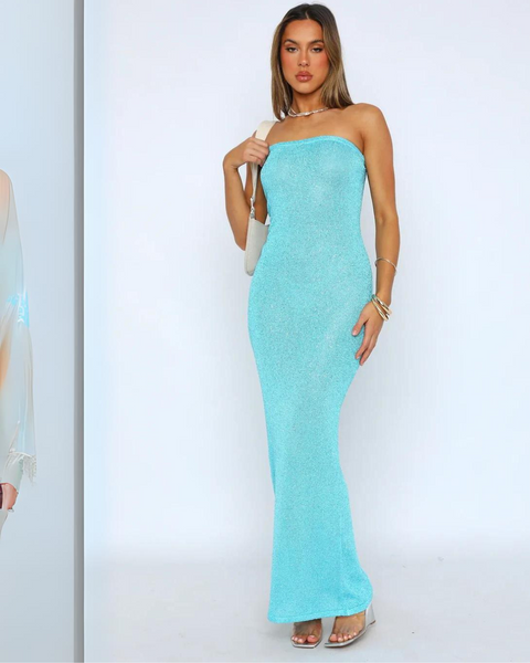 White Fox Boutique Ascension Maxi Dress Aqua