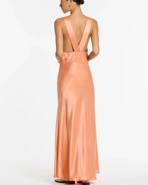 Sir The Label Aries Cut Out Gown in Peach