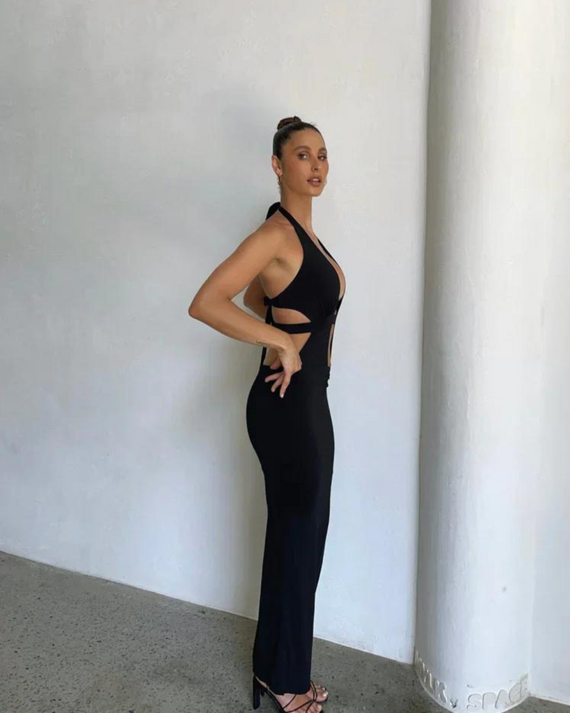 Outcast Suede Maxi Dress in Black WMIYHire Outcast Suede Maxi Dress in Black WMIYHire