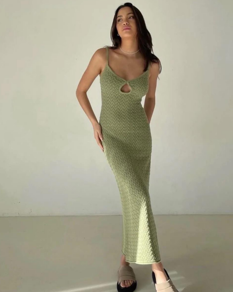 bec and bridge effie knit cut out dress Bec + Bridge | Effie Knit Maxi - White