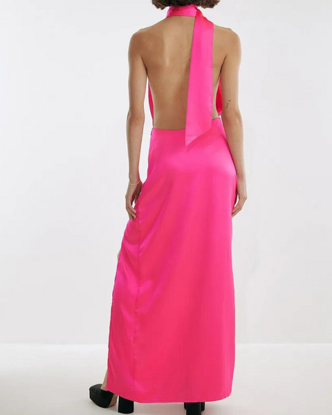 Josephine HJ x NA-KD Scarf Gown Pink