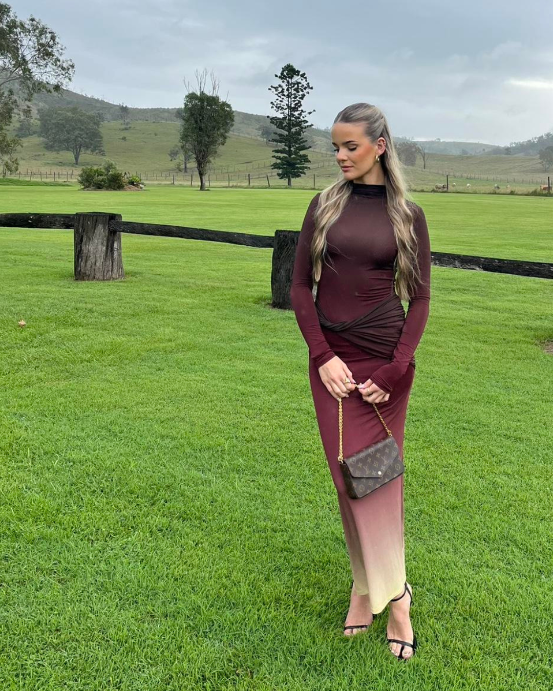 Sass & Bide Life from Jersey Dress Ombre Brown