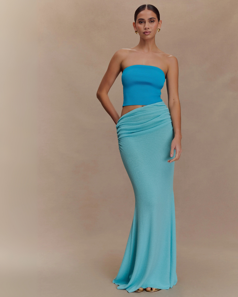 Meshki Jasiel Dress Cyan Blue WMIYHire Meshki Jasiel Dress Cyan Blue WMIYHire