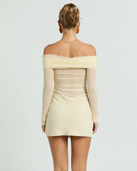 Showpo Jade Mini Dress Cream