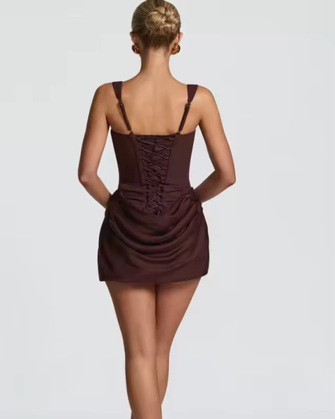 Babyboo Cornelia Mini Dress Plum Brown