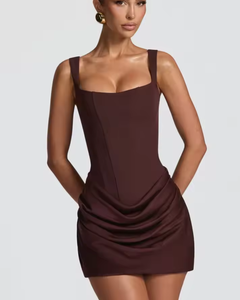 Babyboo Cornelia Mini Dress Plum Brown