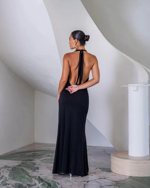 Sneaky Link Saint Plunge Maxi Dress Black