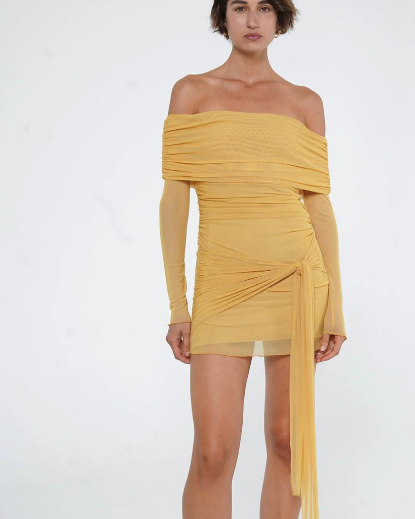 benni yellow dress Off Shoulder Benni Yellow Off The Shoulder