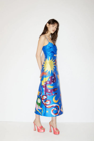 Alemais Guardian Midi Dress in Azure Multi