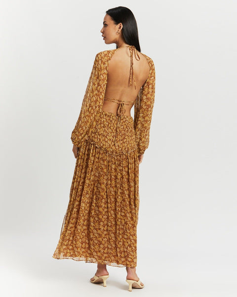 BUY: Shona Joy sunset Cut-Out Dress in Turmeric