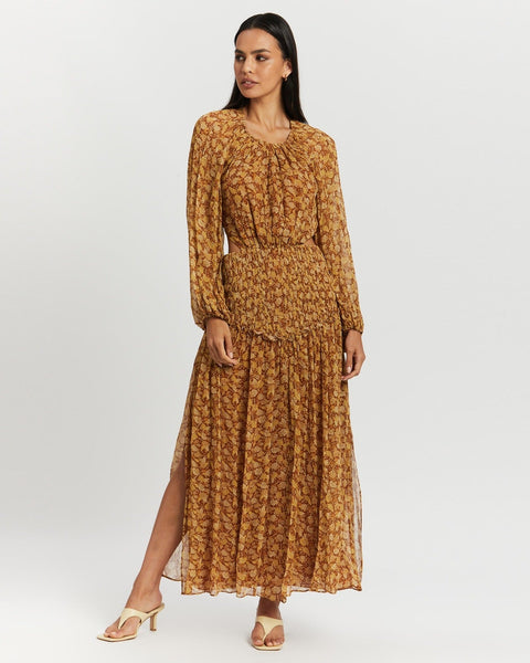 BUY: Shona Joy sunset Cut-Out Dress in Turmeric