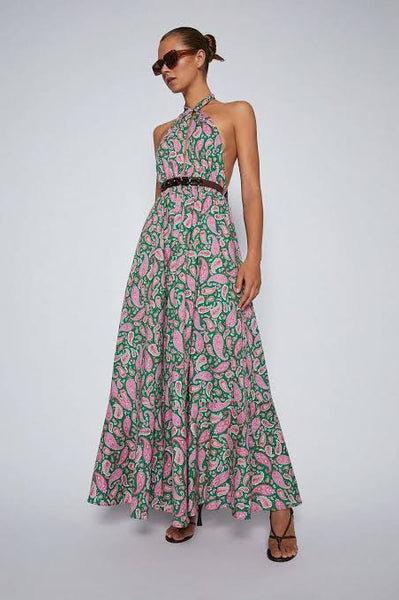 Scanlan Theodore Paisley Halter Maxi Dress