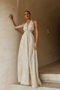 Valletta White Halter Neck Maxi Dress – Beginning Boutique