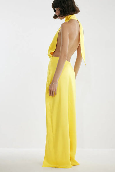 Josephine HJ x NA-KD Scarf Gown Yellow